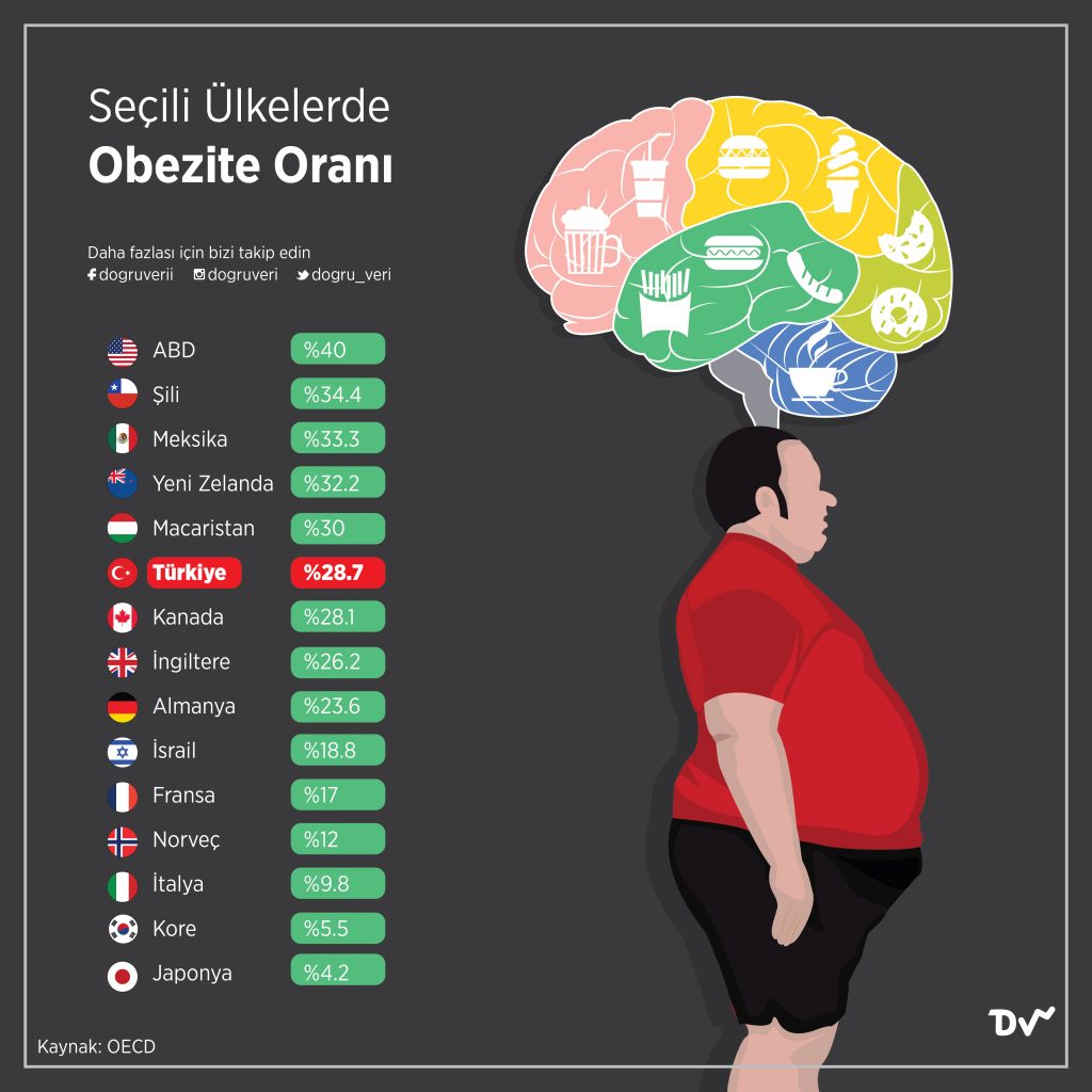 Seçili Ülkelerde Obezite Oranı